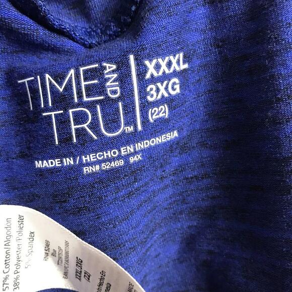 Time &True  Pants Women  Size XXXL 22 3XG High Rise Blue Yoga exercise Ankle - Picture 8 of 8